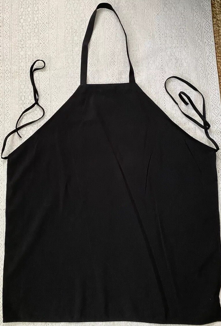 NEW Lot Of 4 100% Polyester Bib Aprons Cook Waiter Bartender Black 30”x 33”