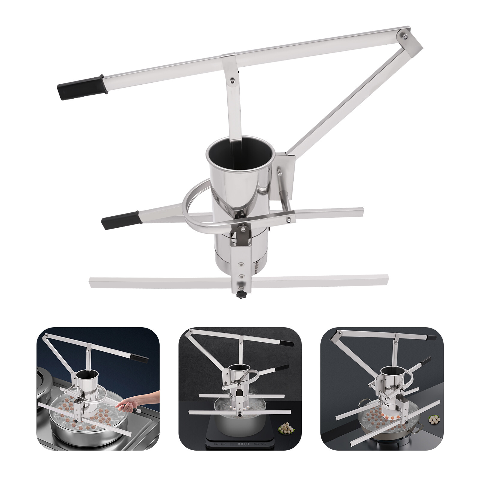 Manual Adjustable Meatball Maker Machine Fish Pork Beef Meatball Making Device