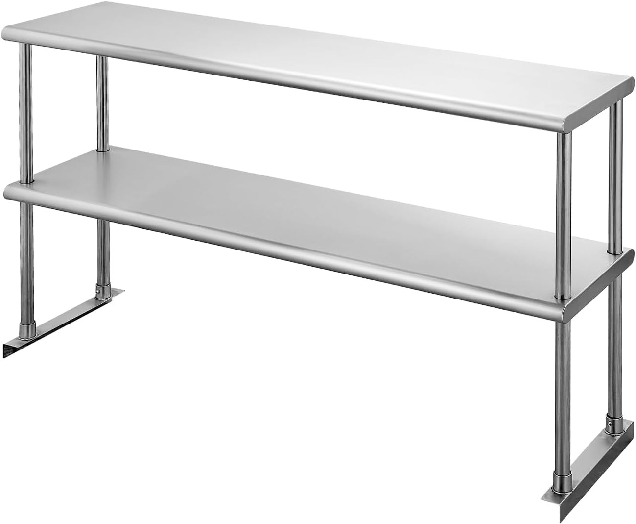 Hally Double Overshelf of Stainless Steel 12» x 48» Weight Capacity 380lb, Co