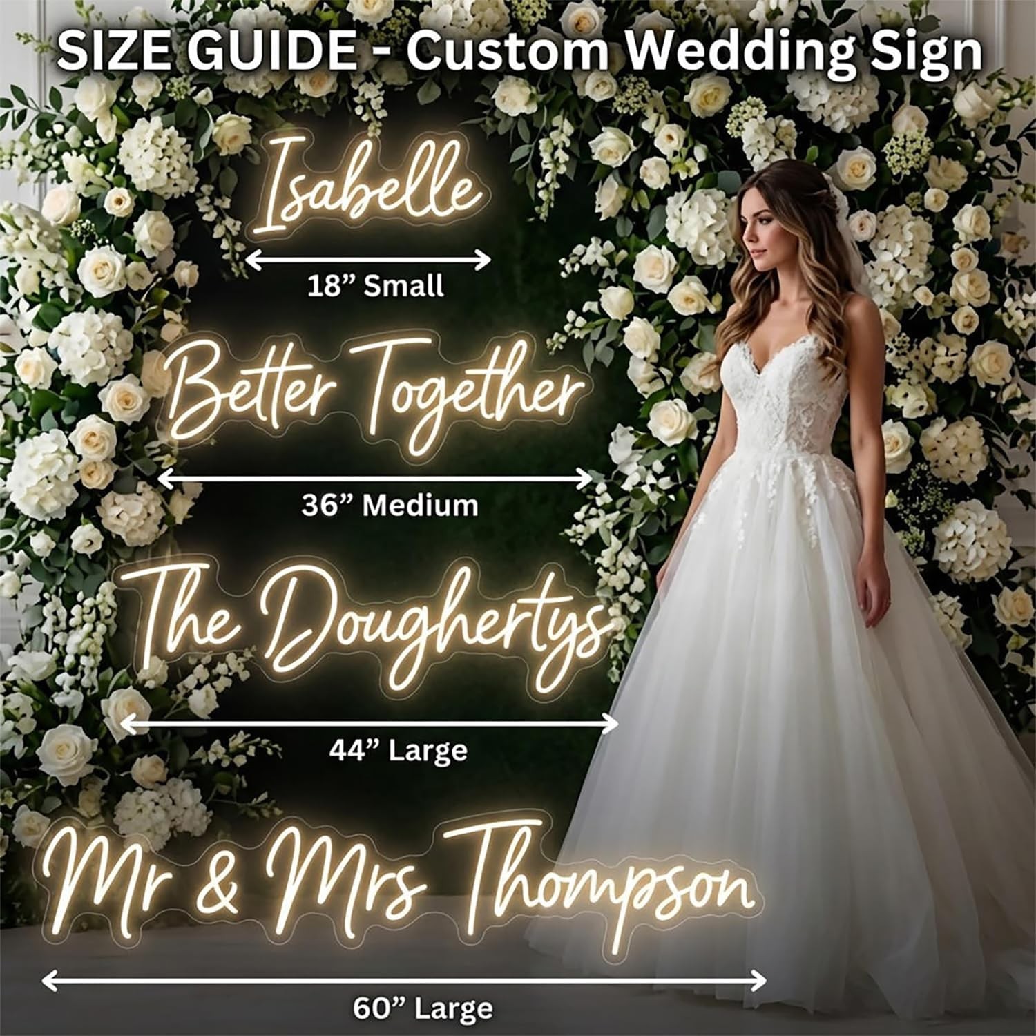LED Name Signs Customizable for Wedding Events Prom