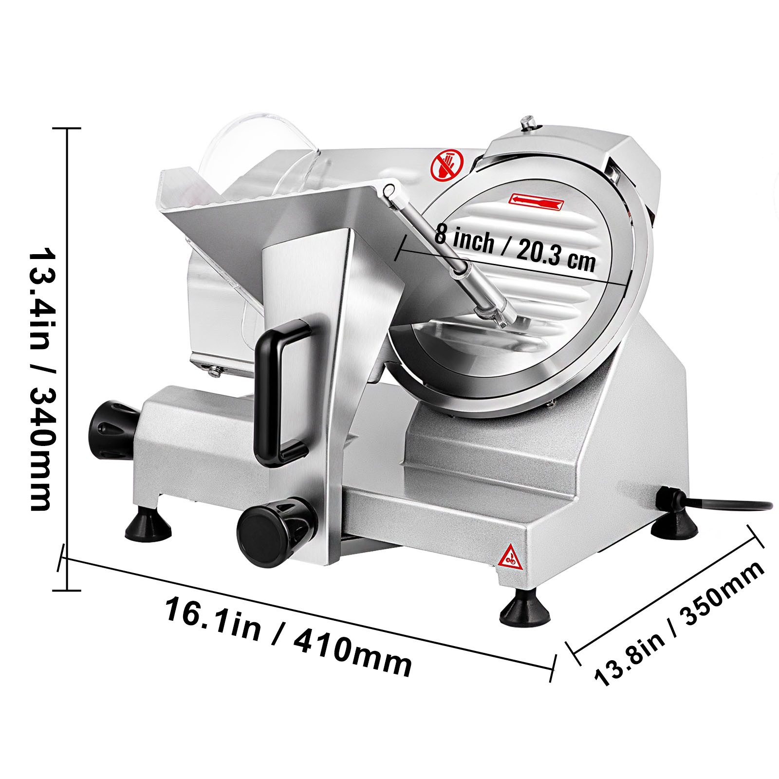 VEVOR Commercial 8″ Electric Meat Slicer Deli Food Cheese Slicer Cutter 200W