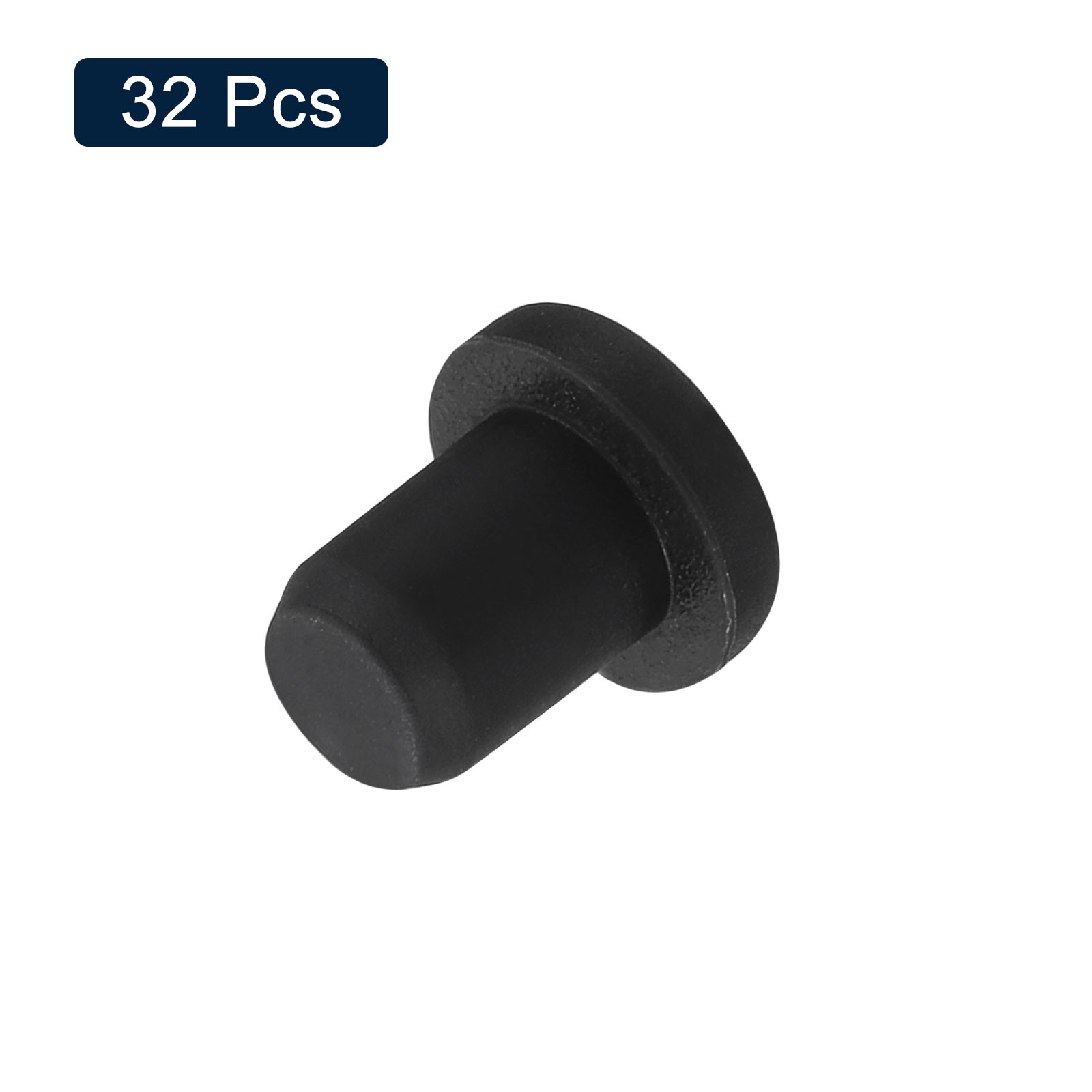 32 Pcs Black Rubber Stopper 5.5mm Plug Holes for 5-5.3mmHole