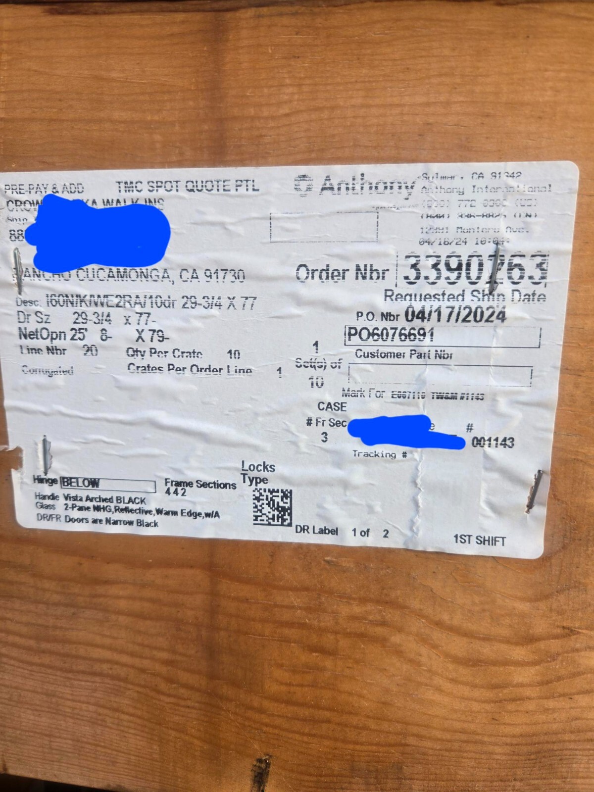Anthony Vista C Doors/Frames -10 Door Display System (New)