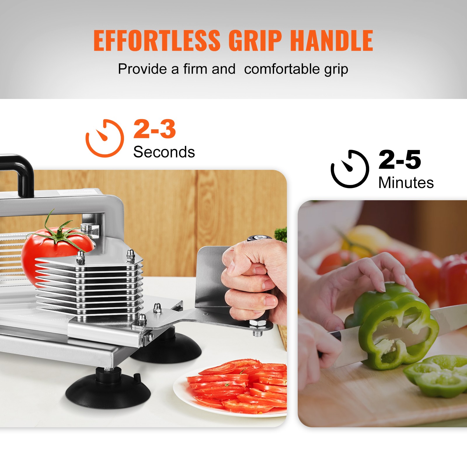 VEVOR Commercial Tomato Slicer 1/4″ Manual Tomato Cutter Slicer Stainless Steel