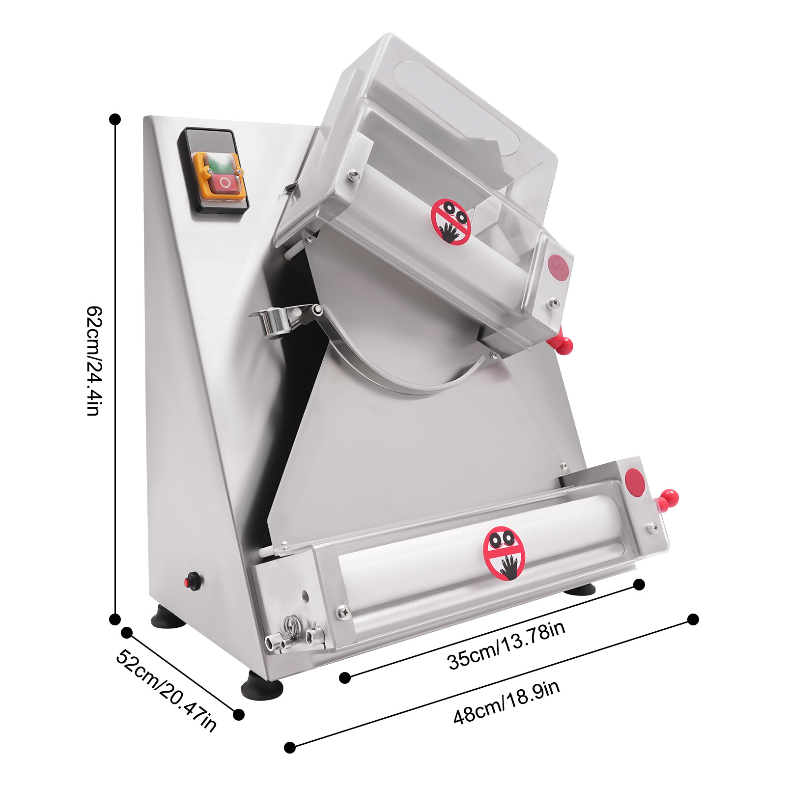 4-12 Inch Electric Dough Pizza Sheeter Commercial Dough Roller Sheeter 370W