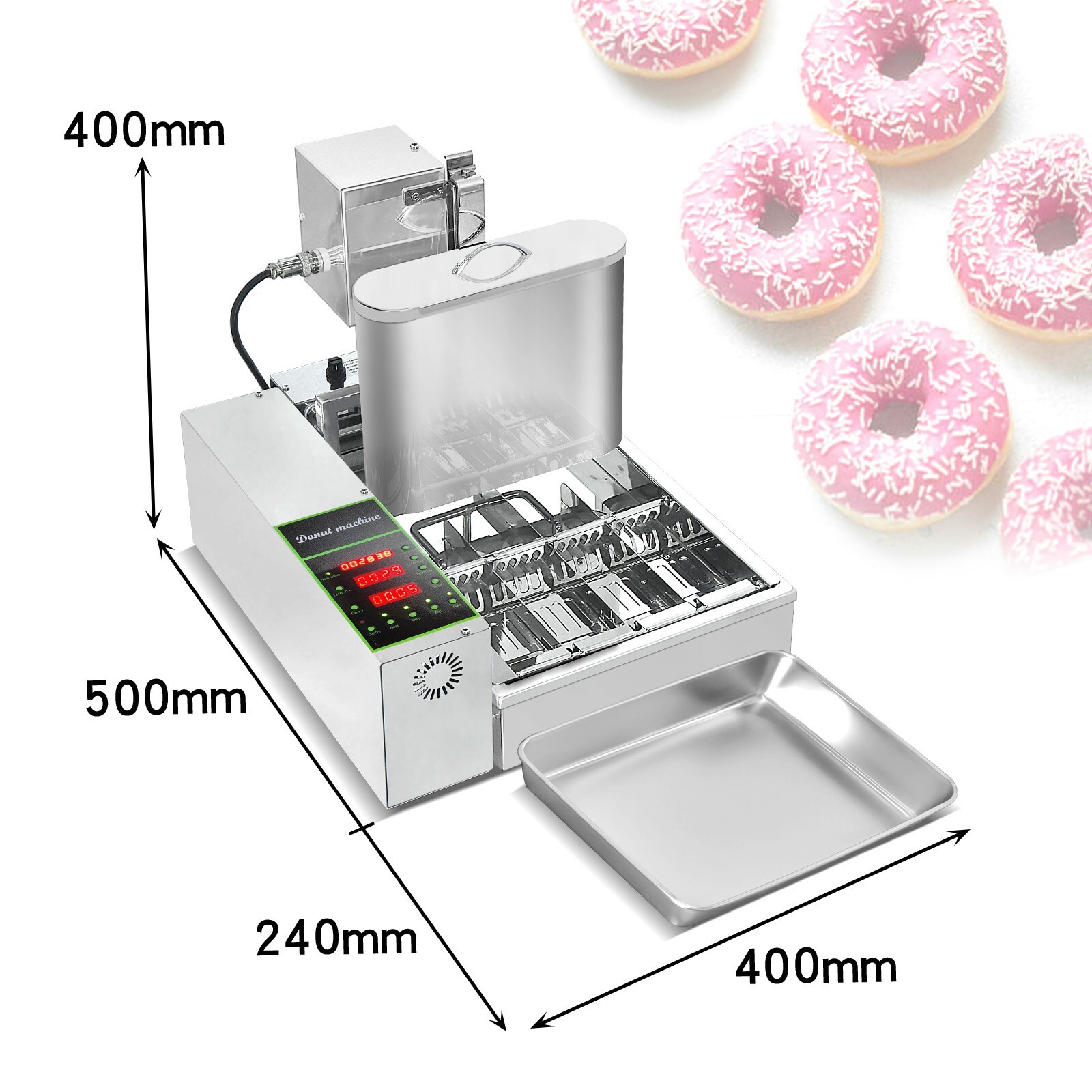 Kolice 90% New 4 Rows Production Donuts Frying machine, Mini Doughnut Maker