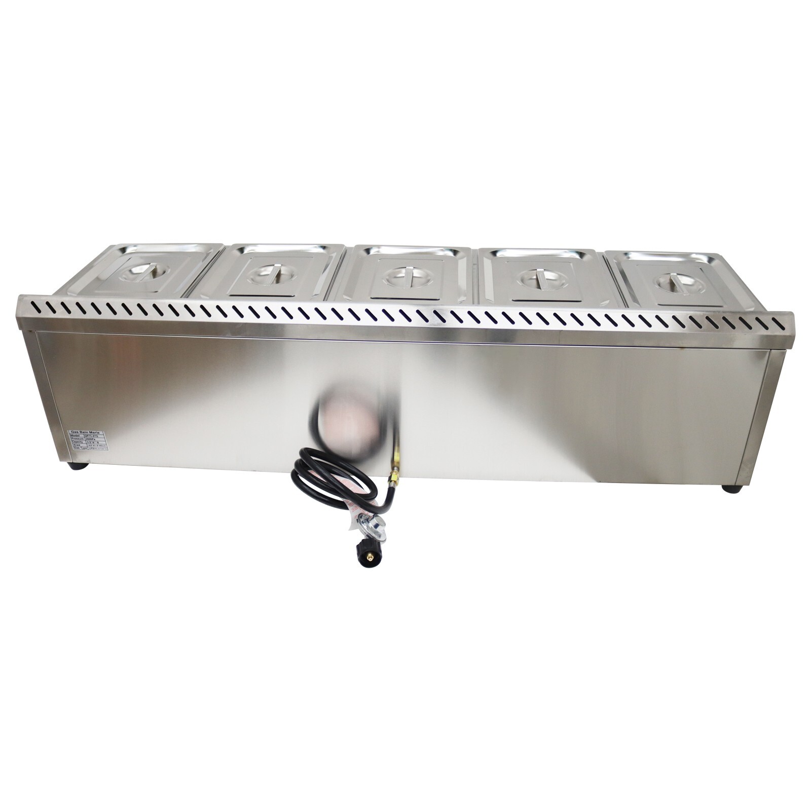 5-Deep Pan Propane Gas Steam Table Food Warmer/LPG Warm Soup Tank Size5*1/2