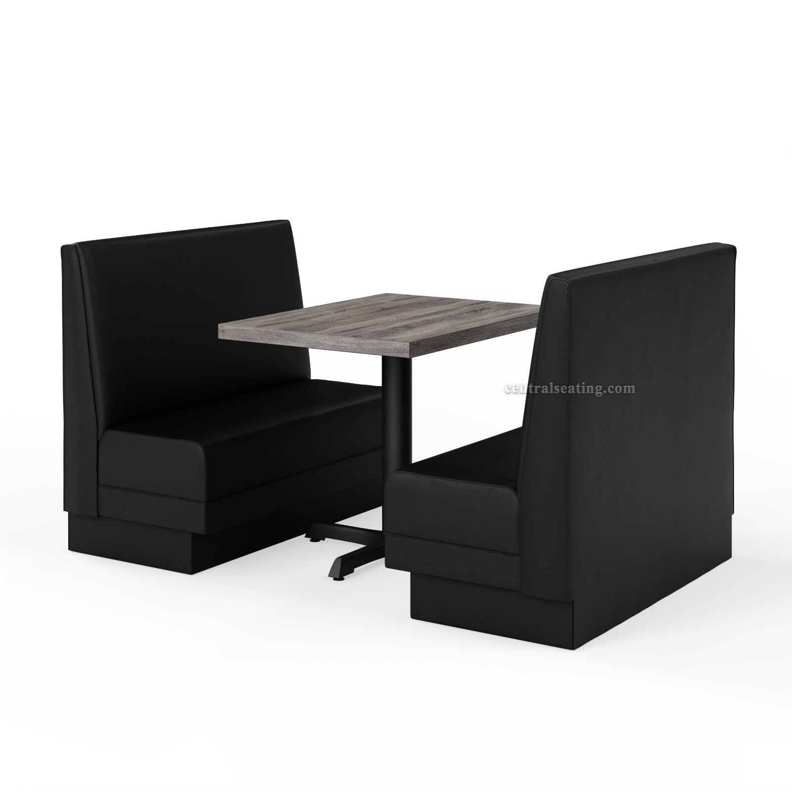 Kitchen Restaurant Booth Seating and Dining Table Set, Black and Grey Color