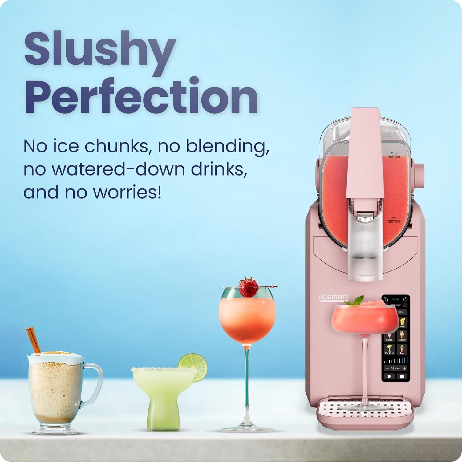 Iceman by Chefman Slush-Ease MAX 90oz Slushie Machine, 64oz Liquid Capacity Froz