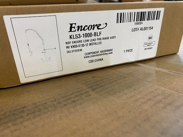 Encore 8″ OC. Brass Chrome Plated Wall Mount Pre Rinse Assembly KL53-1000-BLF