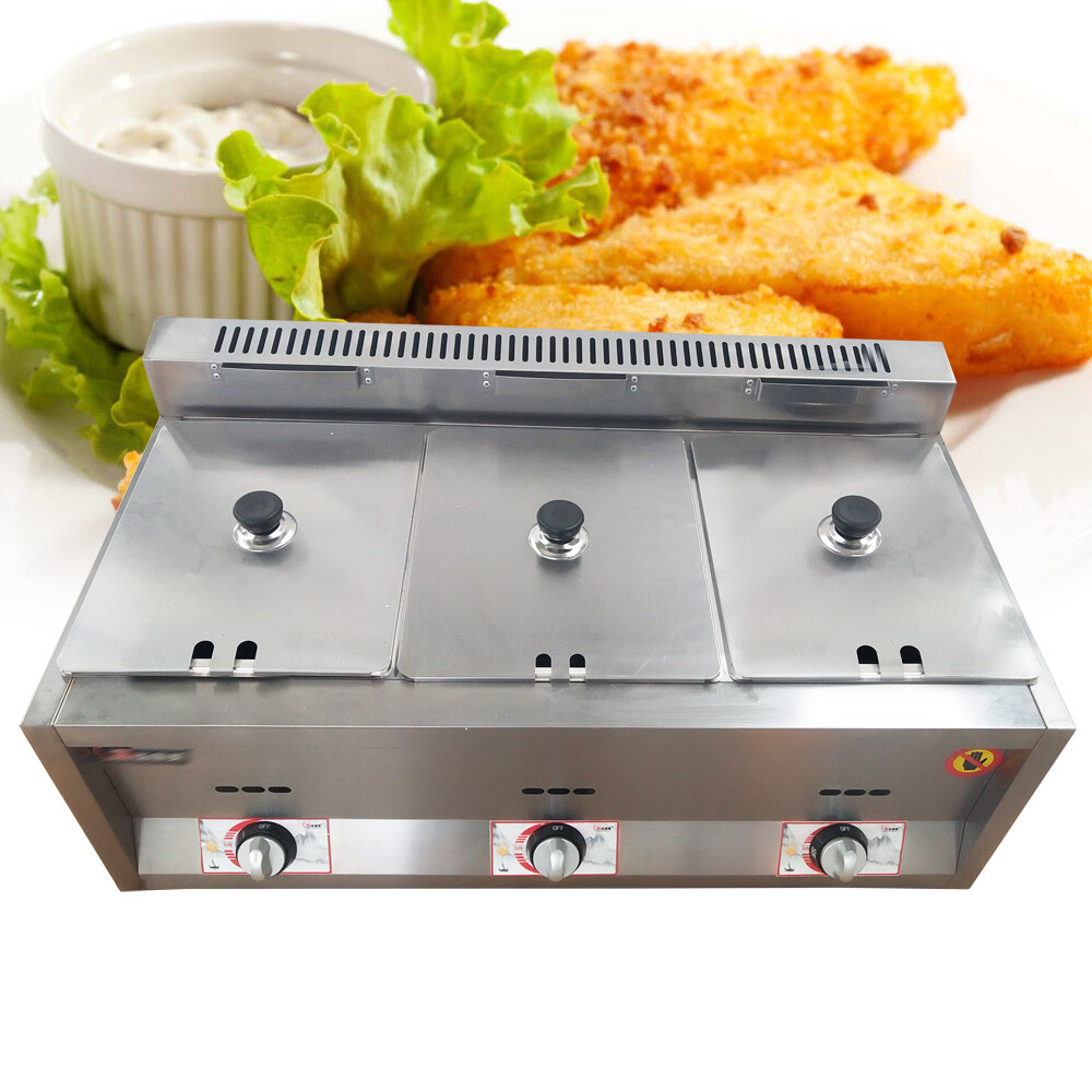 3-Pan Propane Gas Food Warmer Restaurant Tabletop Desktop Countertop Steam Table