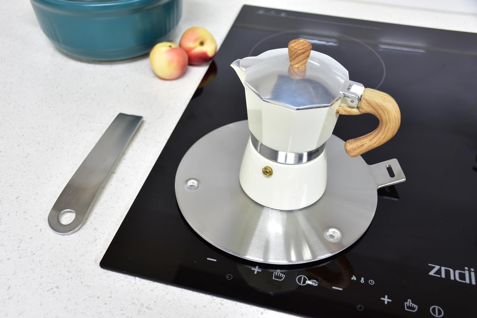 7.5 Inch Stainless Steel Heat Diffuser Induction Adapter Plate Removable Handle