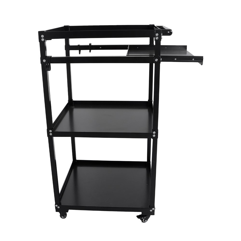 3 Shelf Aluminum Mobile Working Platform Height Adjustable AV Utility Hand Cart
