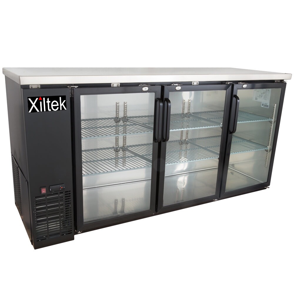 New Xiltek 72″ Triple Glass Door Commercial Back Bar Cooler Beer Refrigerator