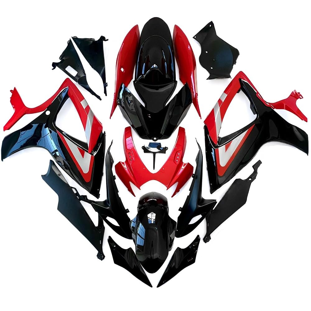 Red Black Silver Injection Mold Kit for GSXR600 GSXR750 ABS Bodywork