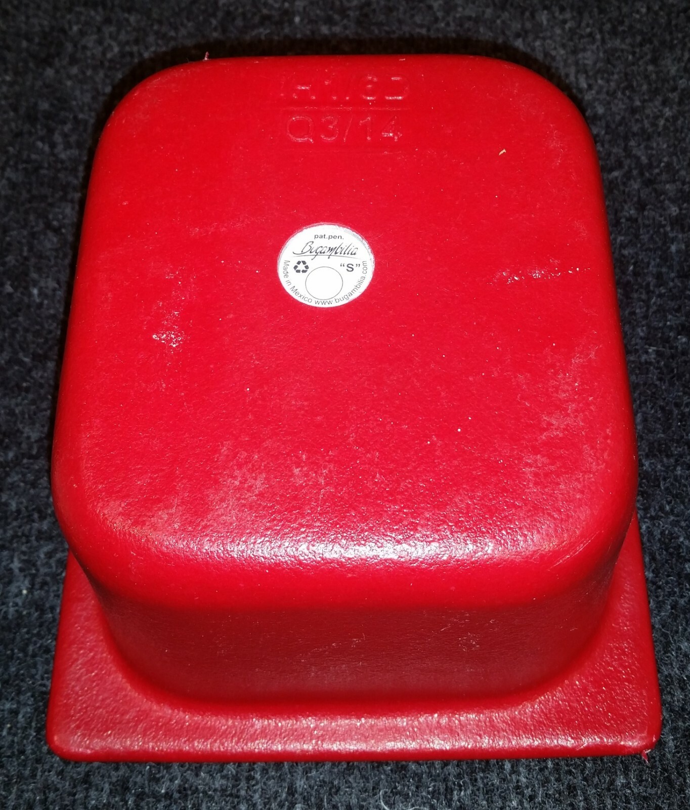 LOT OF 2 BUGAMBILIA IH1/6D 1.6 QT RED RESIN COATED ALUMINUM PANS