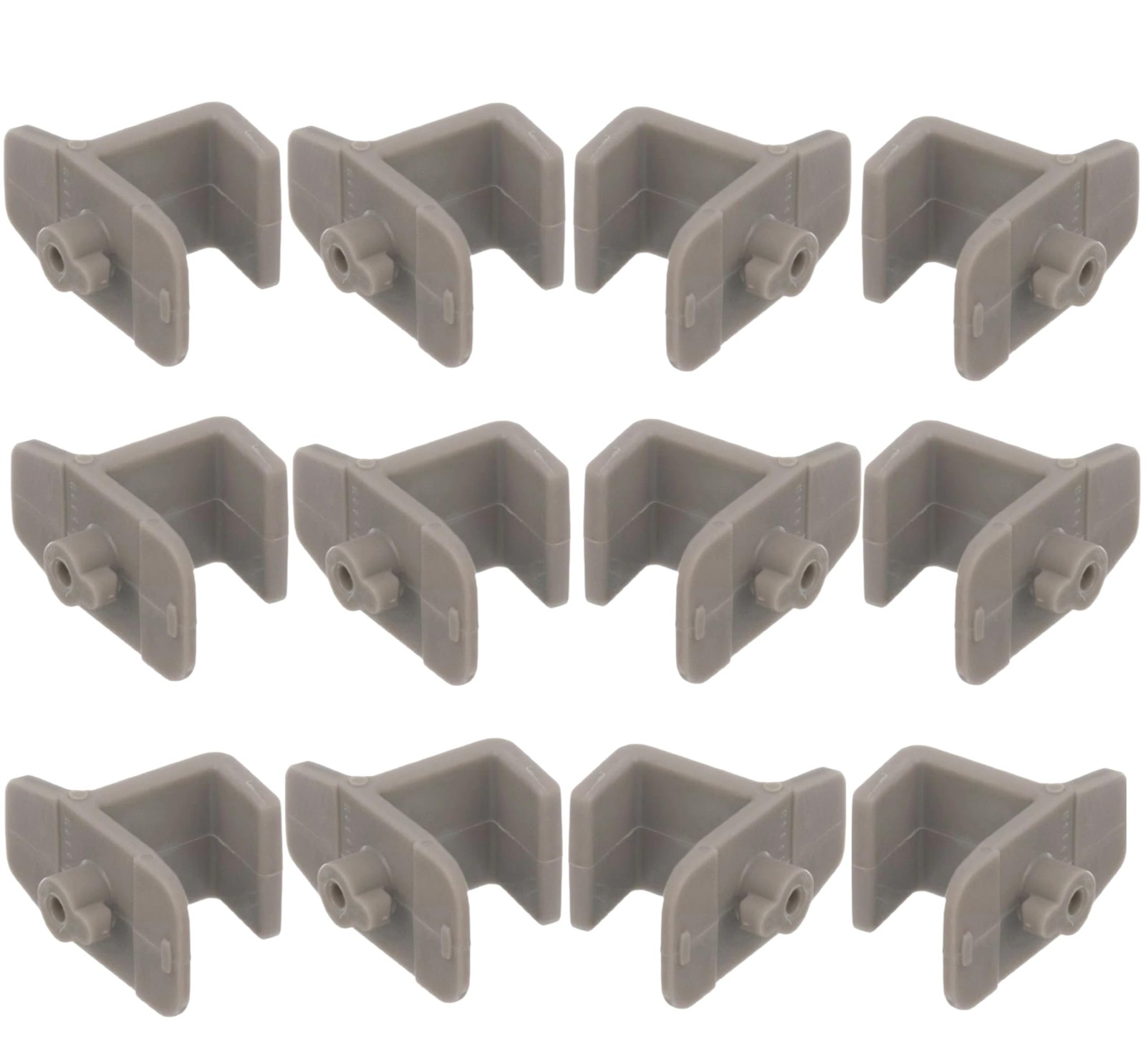 12 Pack Gray Plastic Replacement Shelf Clips for Turbo Air Freezers Coolers