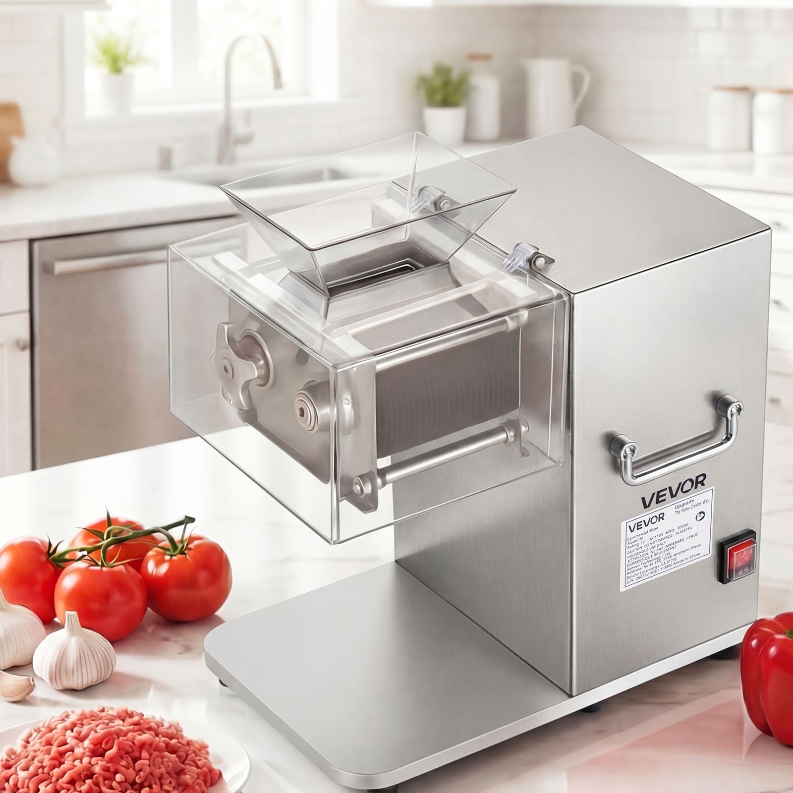VEVOR Meat Cutting Machine Commercial Slicer 850W 5mm Stainless Steel Blade