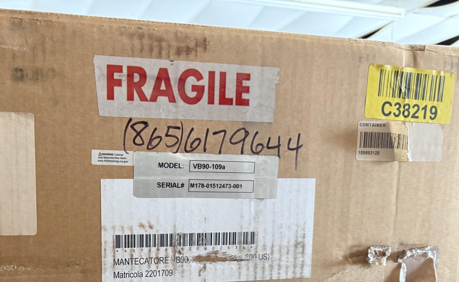 Stoelting VB90-109A Telme Vertical Batch Freezer Floor Model Water Cooled 84qt/h