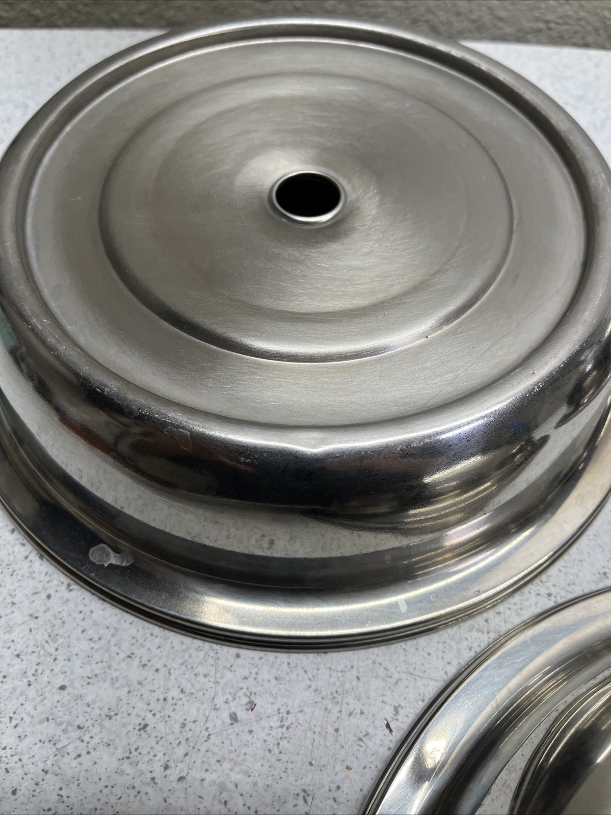 (3) Unbranded Room Service Stainless Steel Food Plate Covers 8 1/2″ – 9 1/2″ in