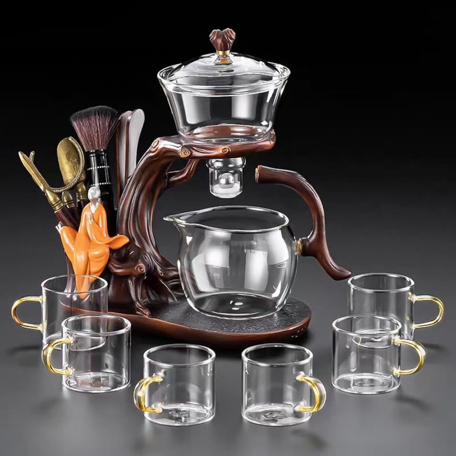 Magnetic TeaPot Semi-Automatic Drip Glass Teapots Lazy Kungfu Tea Infuser