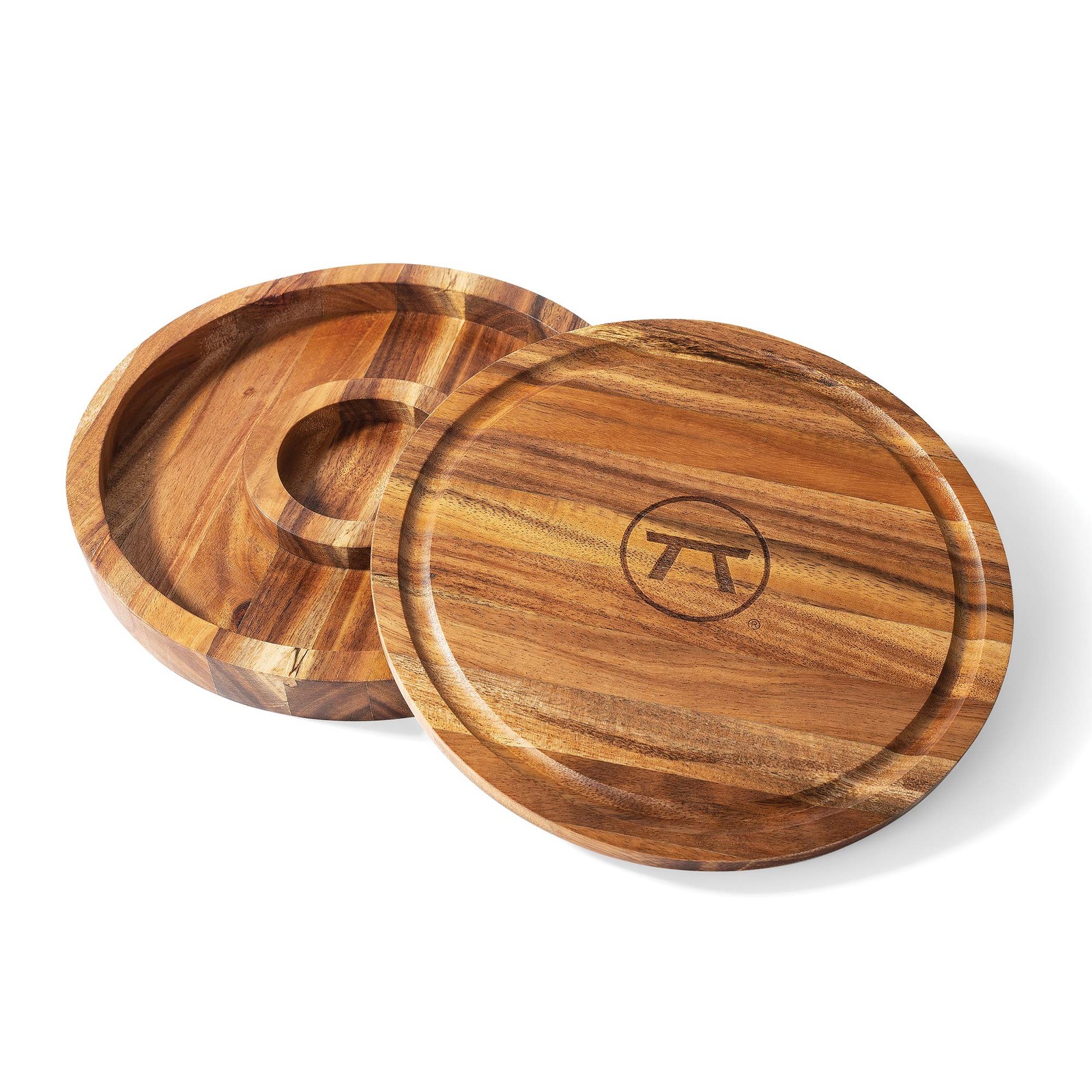 Outset 3-in-1 Acacia Wood Salt Rimmer, Cutting Board and Storage Container, 6.4″
