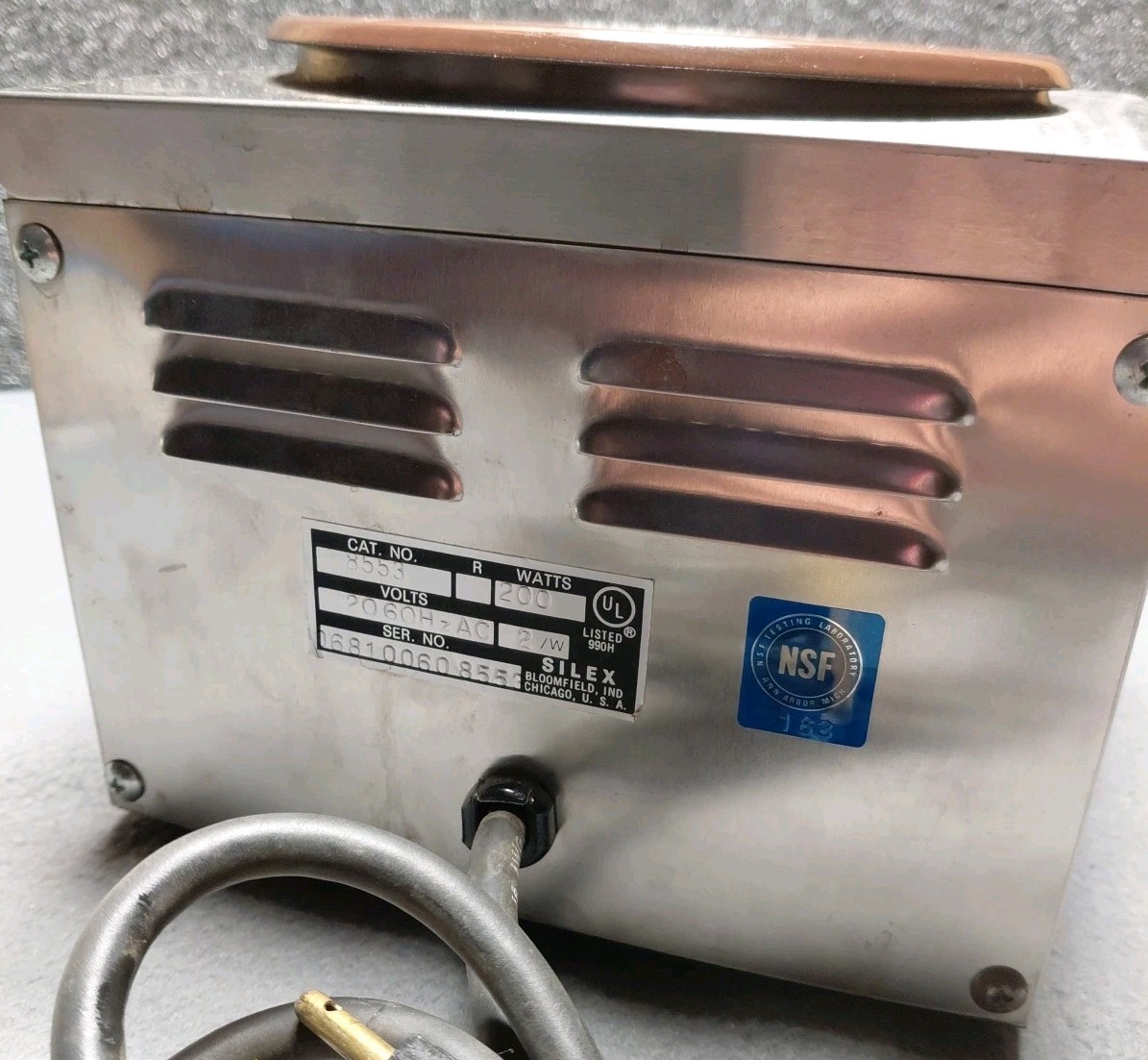 Vtg SILEX Stainless Steel Dual Burner Coffee Pot Warmer Hot Plate 200w WORKING