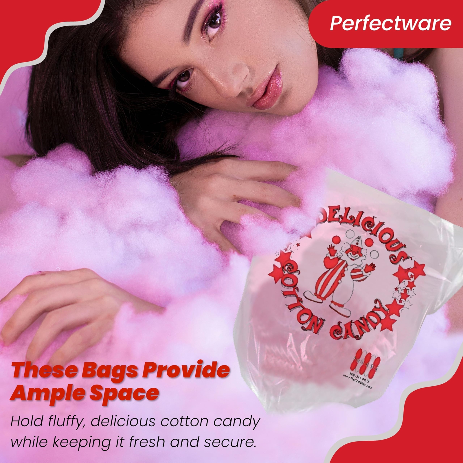 Cotton Candy Bags 400 Count Twist Ties Included Concession Party Supplies