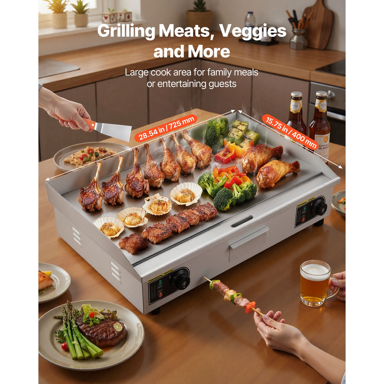 30″ Commercial Electric Griddle Countertop Flat Top Grill 4400W