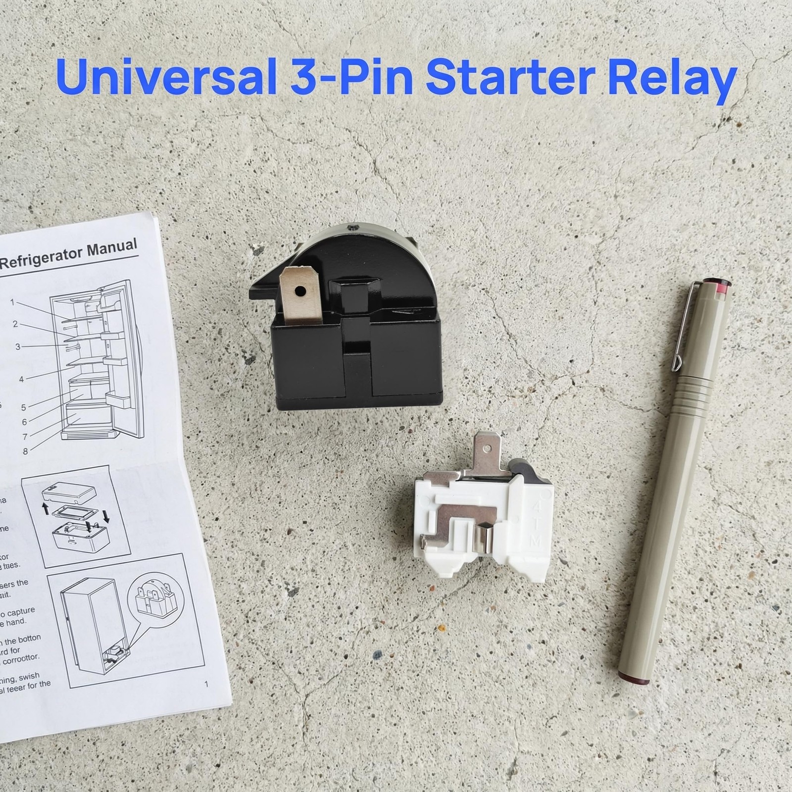 QP2-4R7 QP2-4.7 Start Relay Refrigerators PTC and Overload Protector 3 PIN