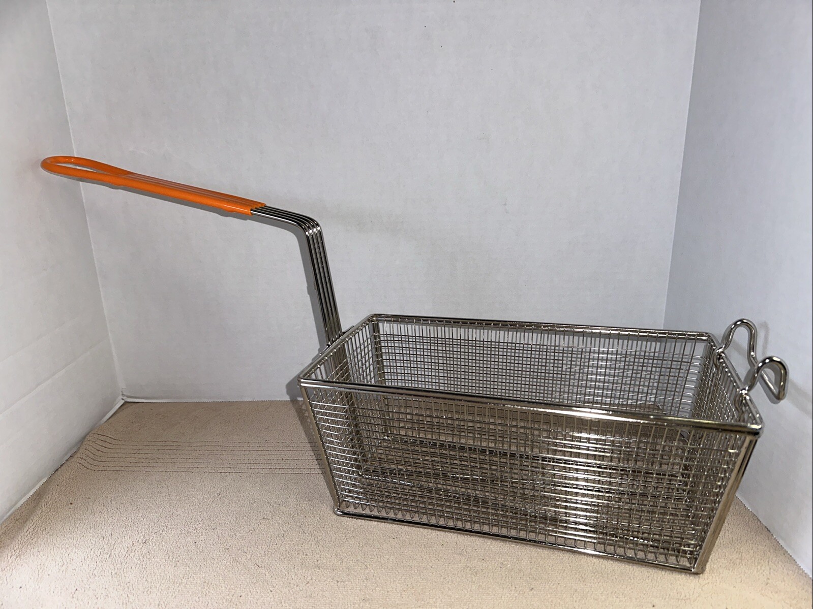 New 12.25” x 6.5” Winco FB-10 Fry Basket Nickel Plated Orange Handle Restaurant
