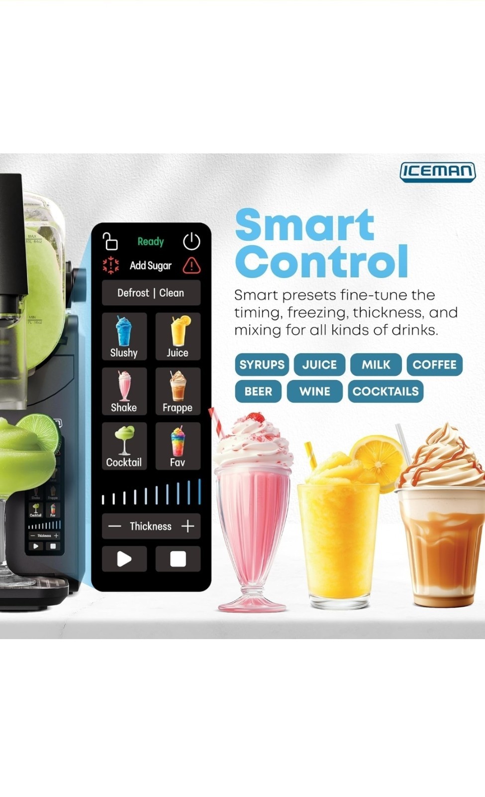Iceman by Chefman Slush-Ease MAX 90oz Slushie Machine, 64oz Liquid Capacity