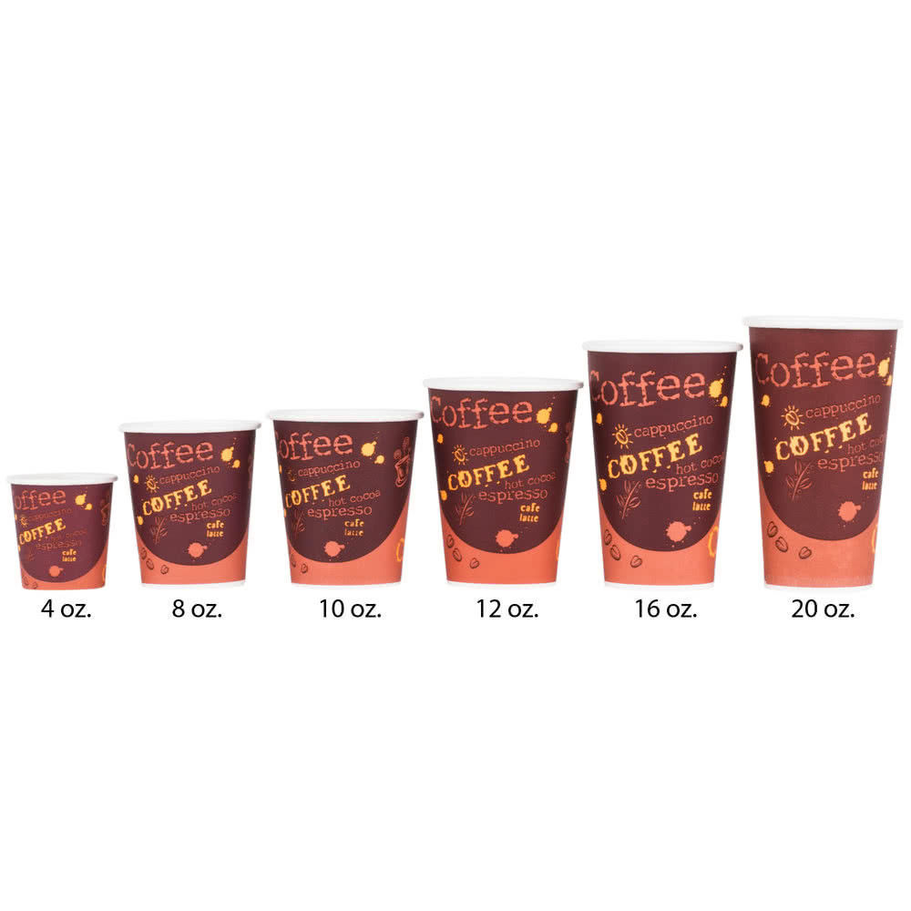 1200 CASE 20 Oz Print Poly Paper Hot Cup Tea Coffee Chocolate Take Out