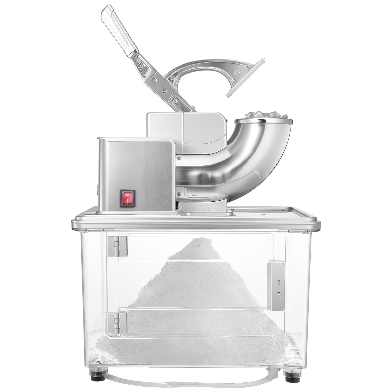 Commercial Ice Crusher 661LBS/H Electric Snow Cone Maker Shaved Ice Silver