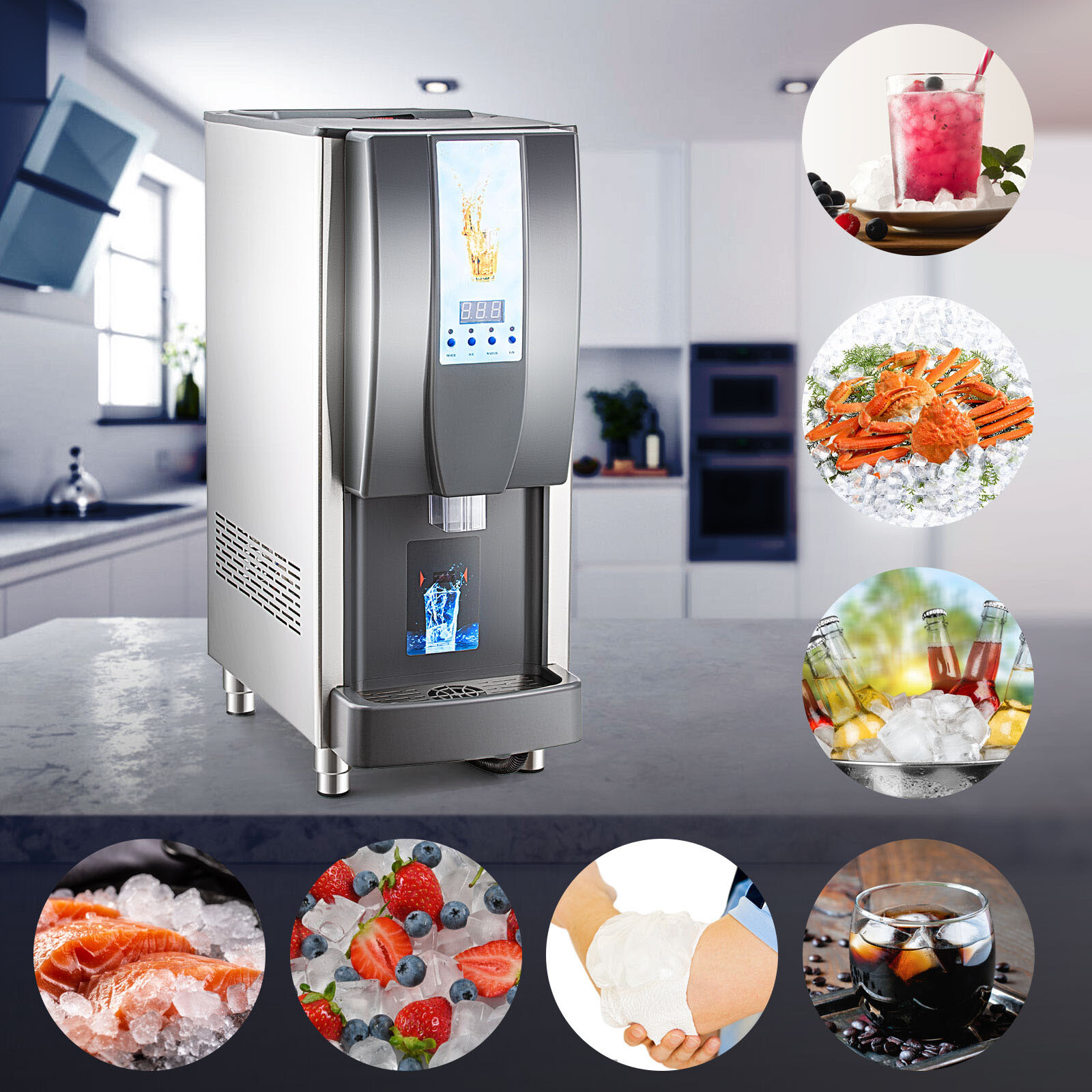 TECSPACE All New Commercial 110V 550W 175LBS/24H Intelligent Sensing Ice Machine