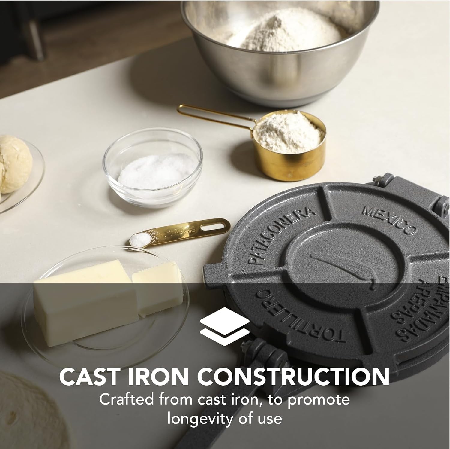 Alpha Living Tortilla Press 8 Inch Cast Iron for Kitchen
