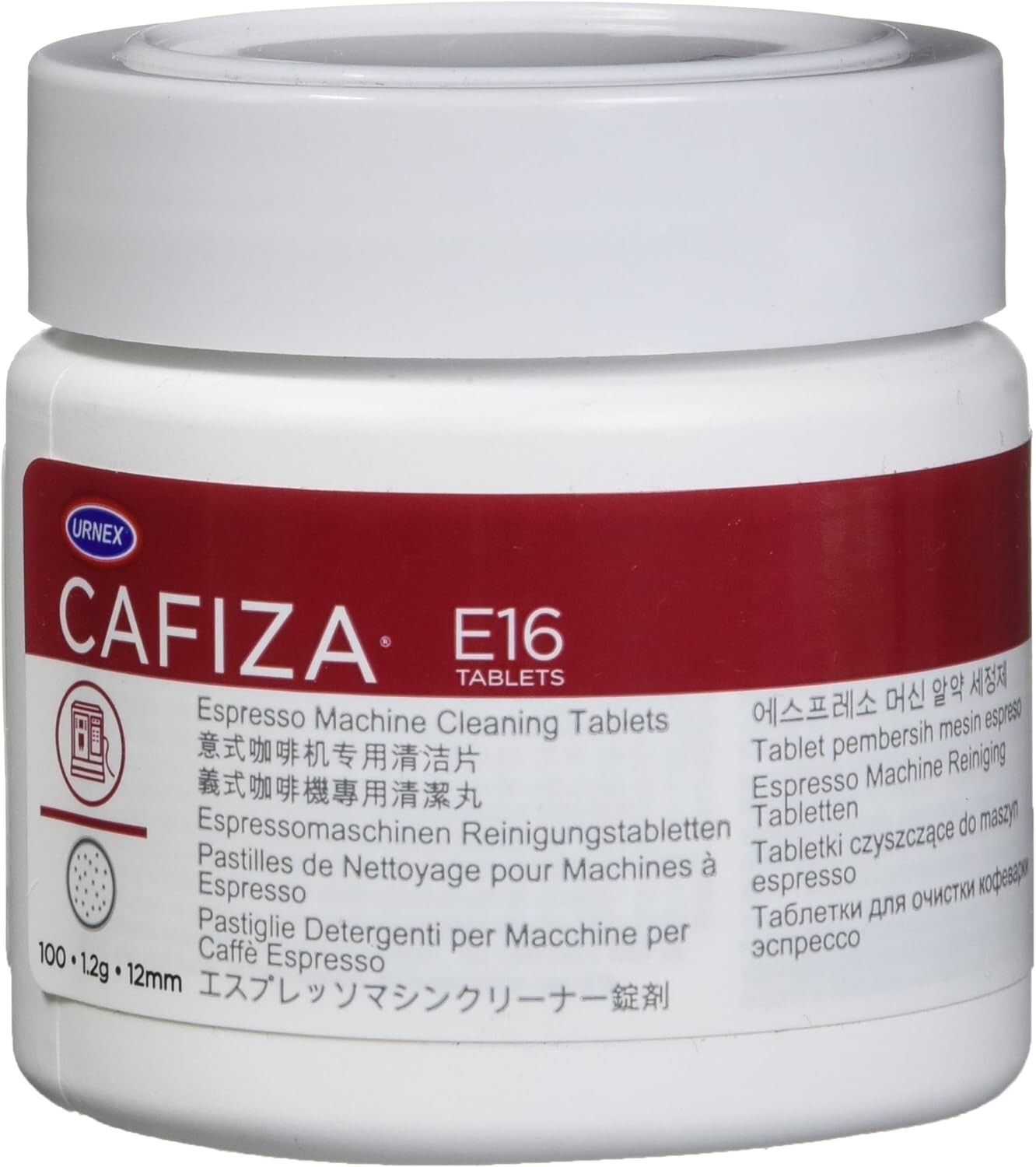 Urnex Cafiza E16 Espresso Machine Cleaner tablets 100x 1.2g – 100 tablets