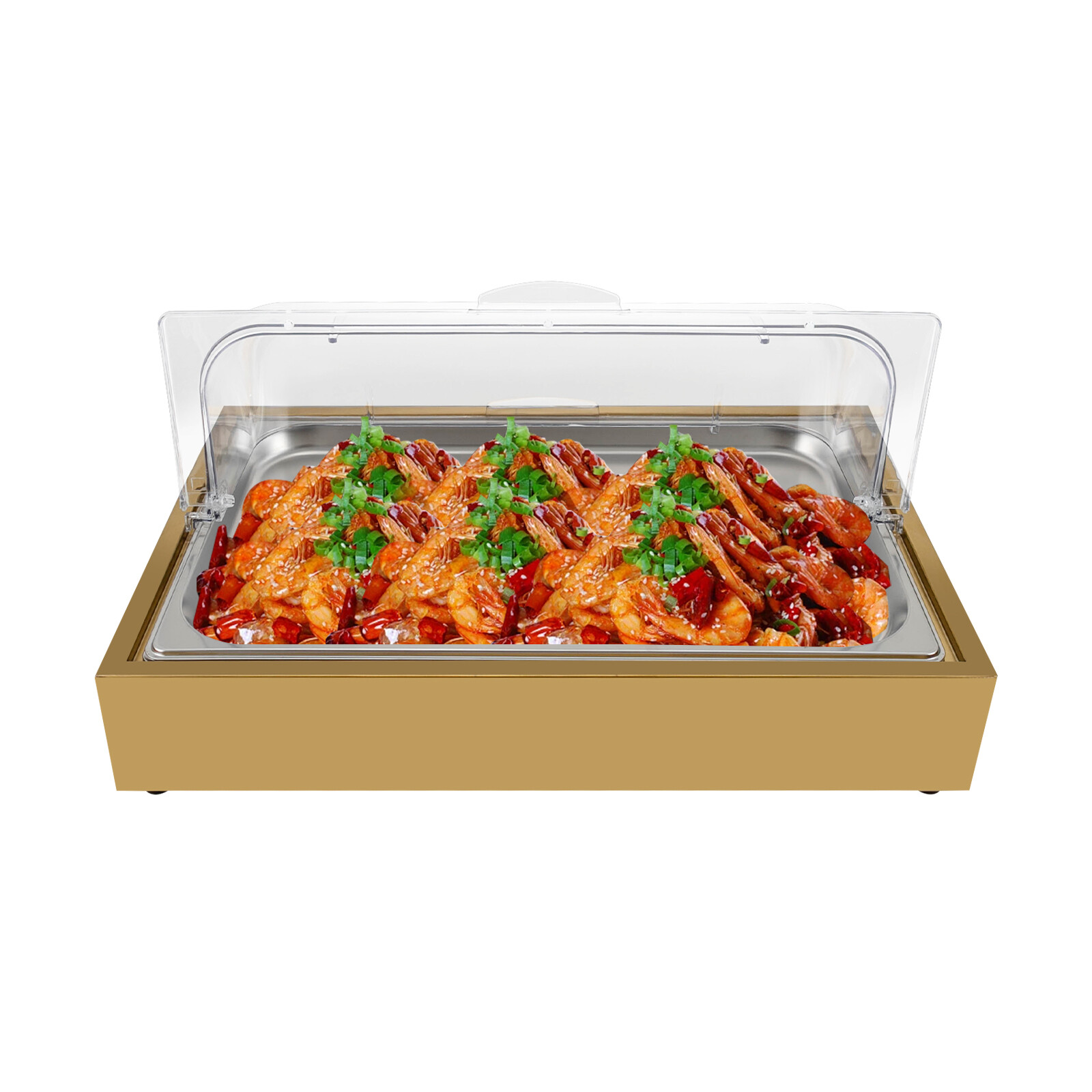 2-Compartments Ice Food Serving Display Tray Buffet Cold Serving Plate Dishes