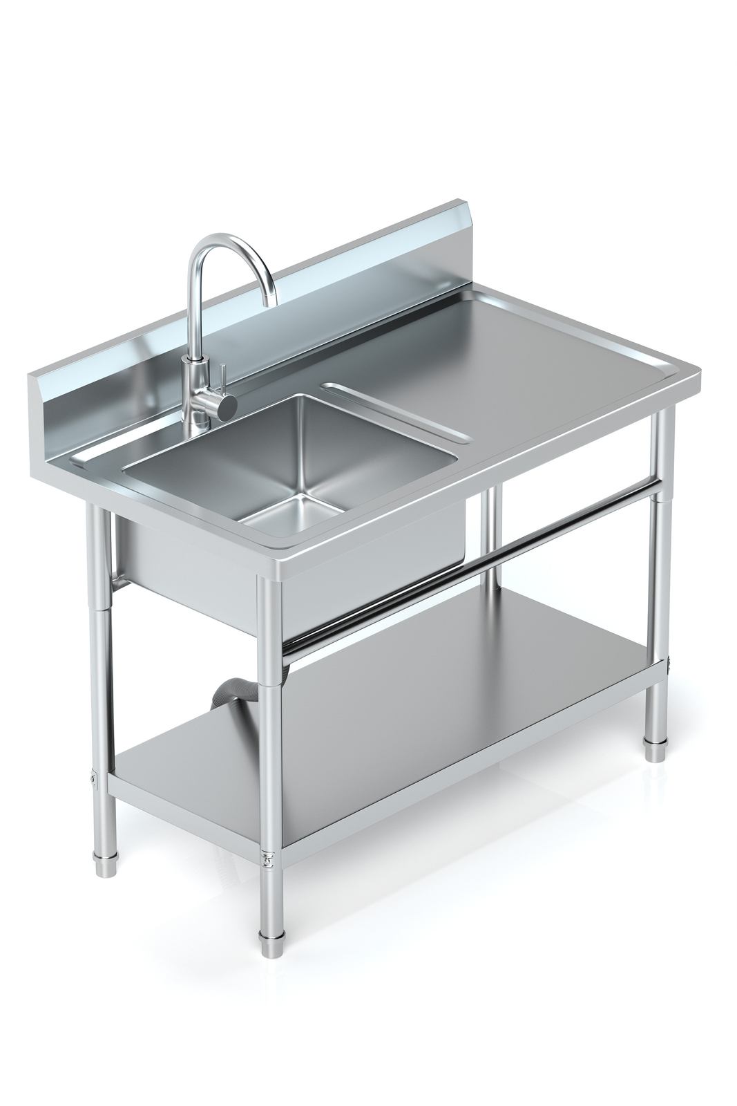 Utility Kitchen Sink Standing Stainless Steel Commercial Restaurant Laundry Sink