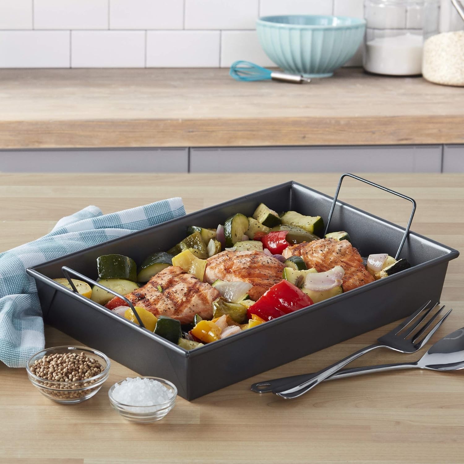Chicago Metallic 16947 Professional Roast Pan with 13-Inch-by-9-Inch, Gray