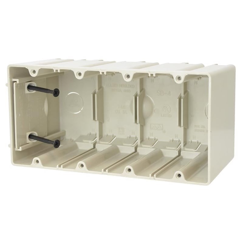 Allied Moulded SB-4 4 Gang Adjustable Electrical Switch Box PVC