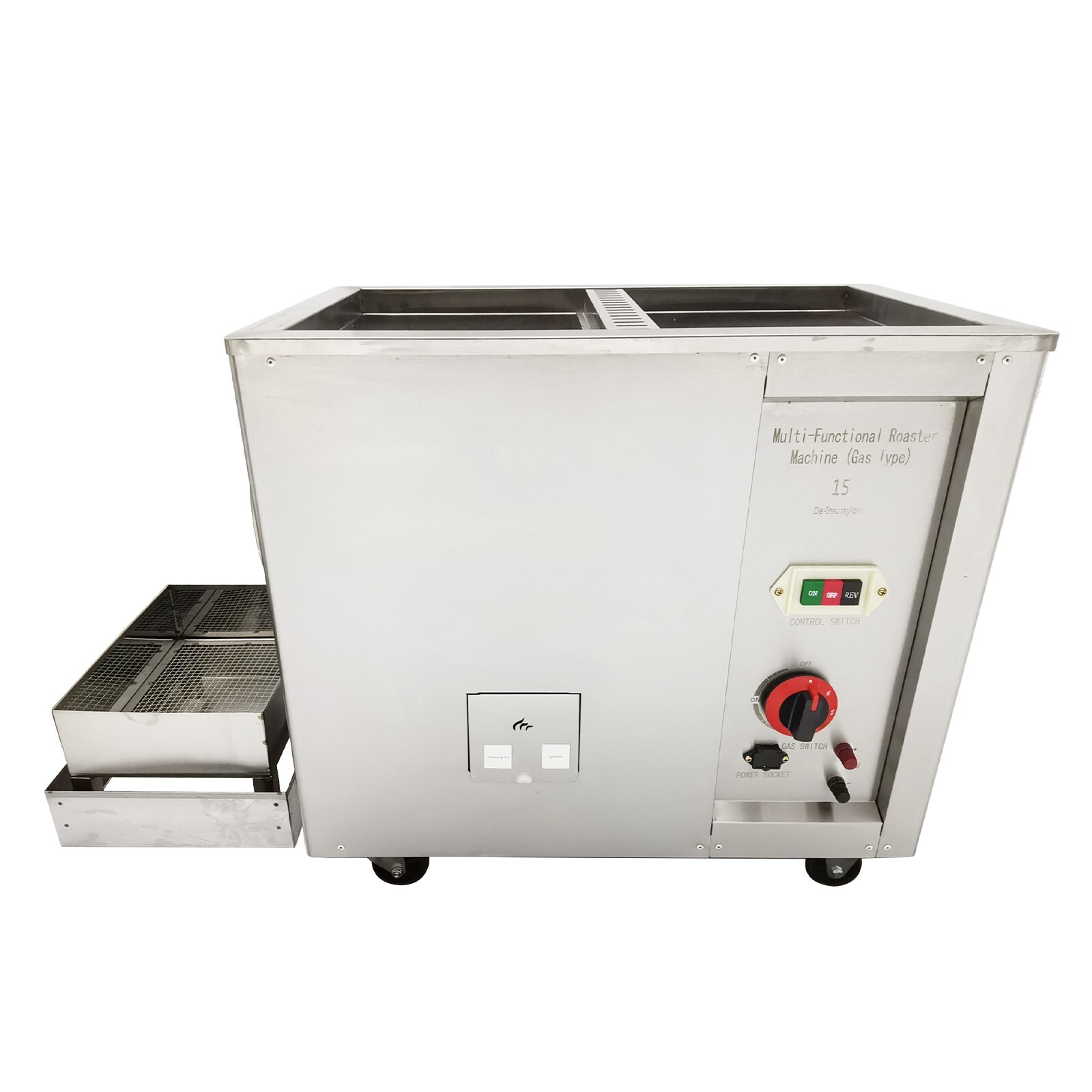 110V 80W Commercial Gas Coffee Roaster 16.5LBS Capacity 0-300℃ for Nuts Beans