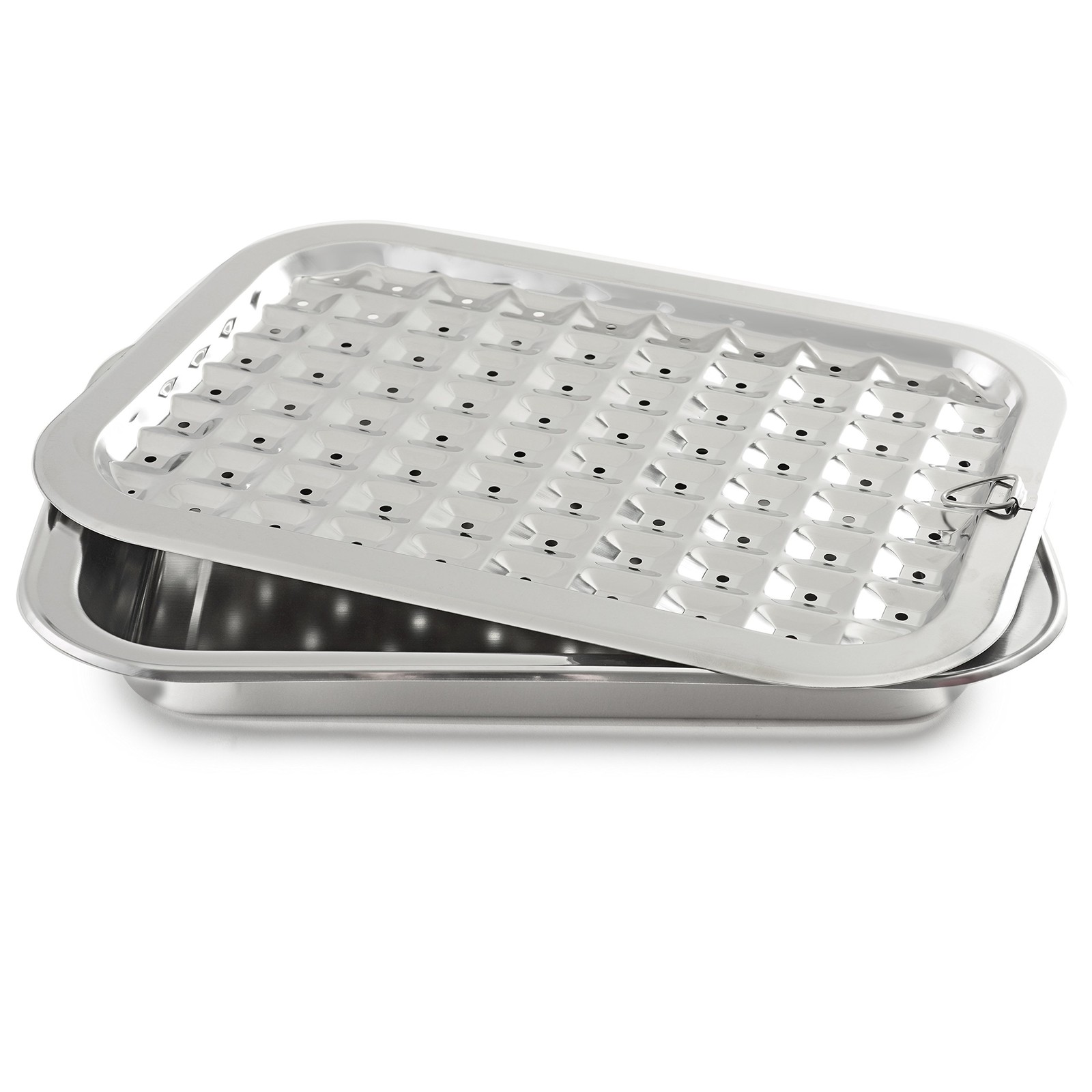 Norpro 274 Stainless Steel Broil/Roast Pan Set 17 Inch Silver