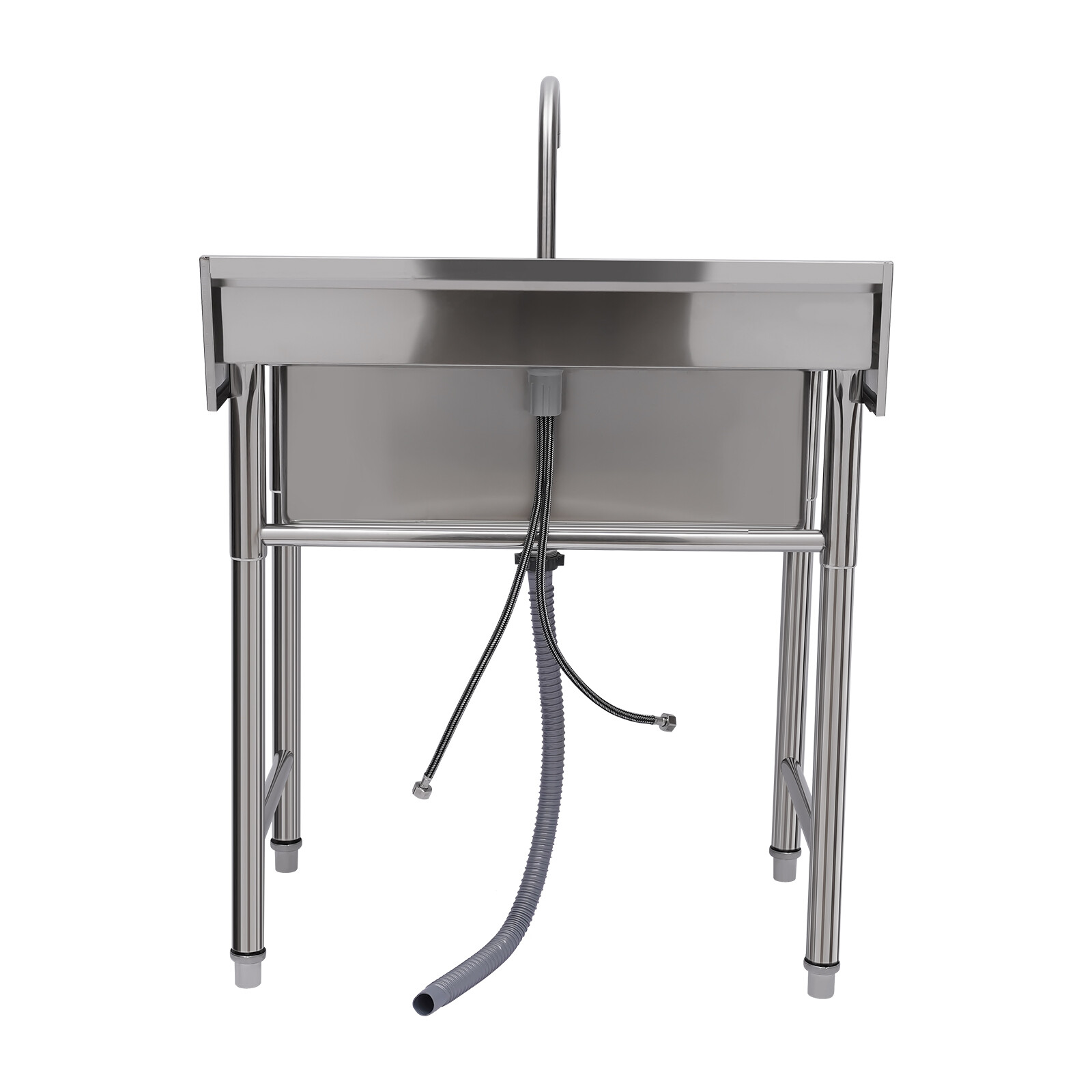 Kitchen Sink Stainless Steel Commercial 1 Compartment Utility Sink With Faucet