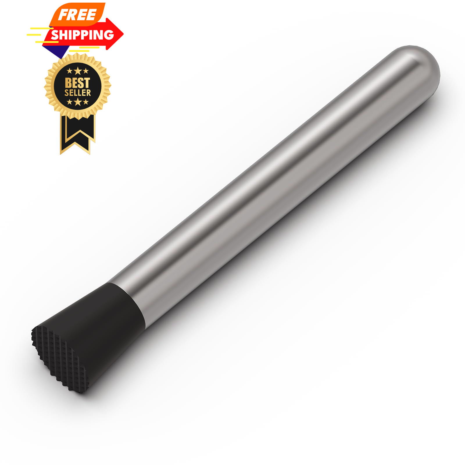 Ohtomber 8″ Muddler for Cocktails, Stainless Steel Cocktail 8 inch, Silver