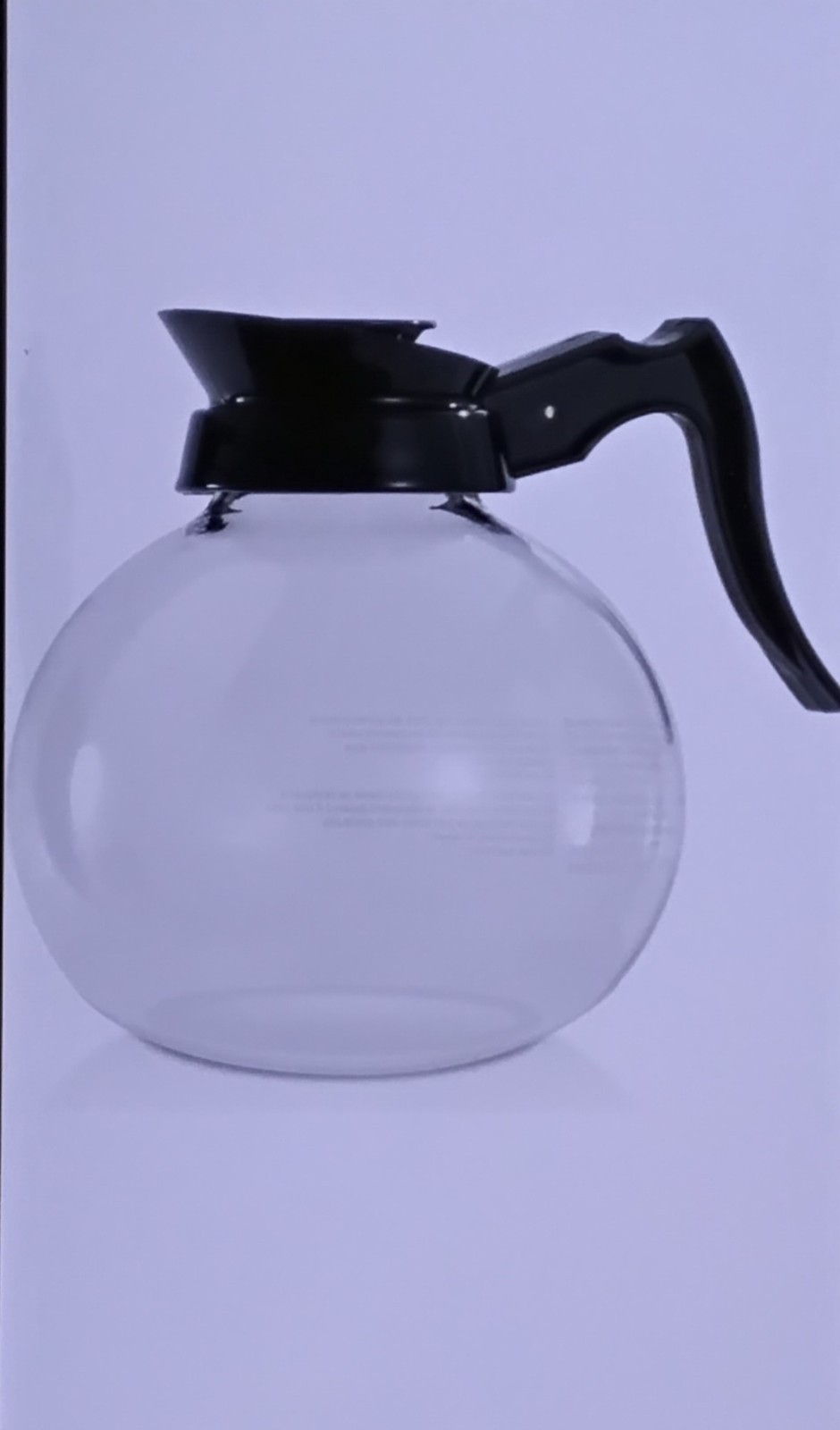Glass Coffee Carafe Pot Dishwasher Safe with Black Handle and Lid