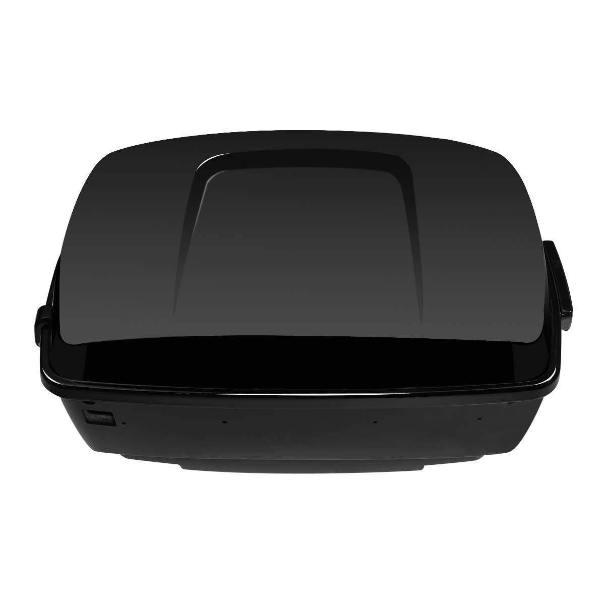 Vivid Black Tour Trunk Kit w/ Rack Backrest LED Light for Harley Touring 14-25