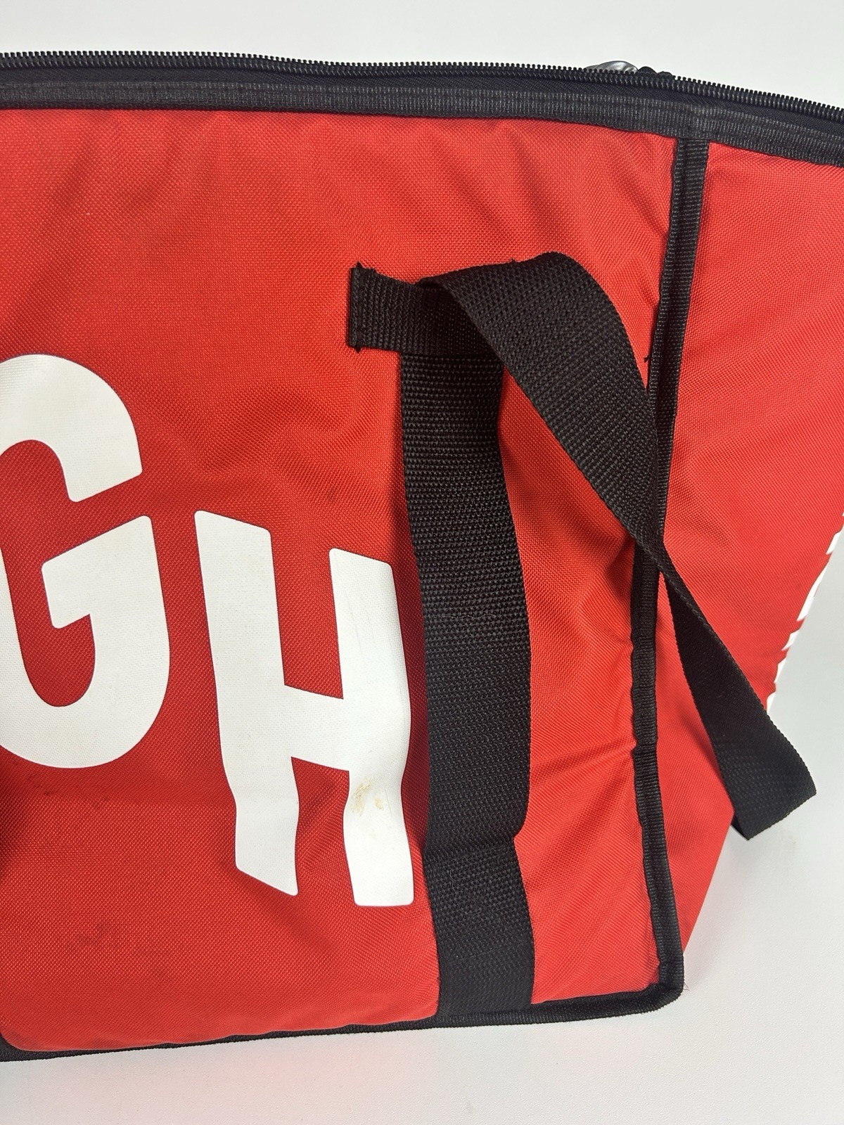 Grubhub 15x15x10 Red Thermal Insulated Hot Cold Food Delivery Tote Bag/Backpack