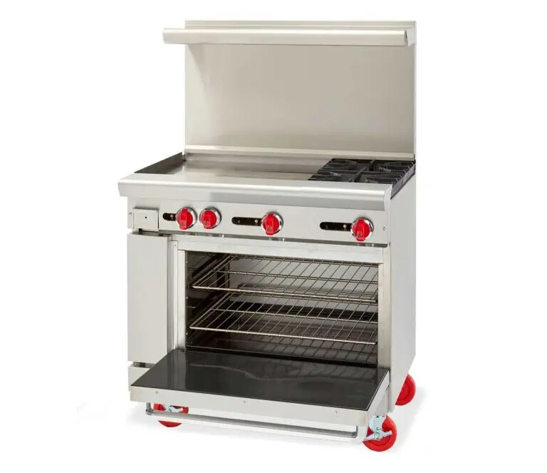 American Range 36″ Commercial (2) Burner Gas Range w/ 24″ Griddle & Oven