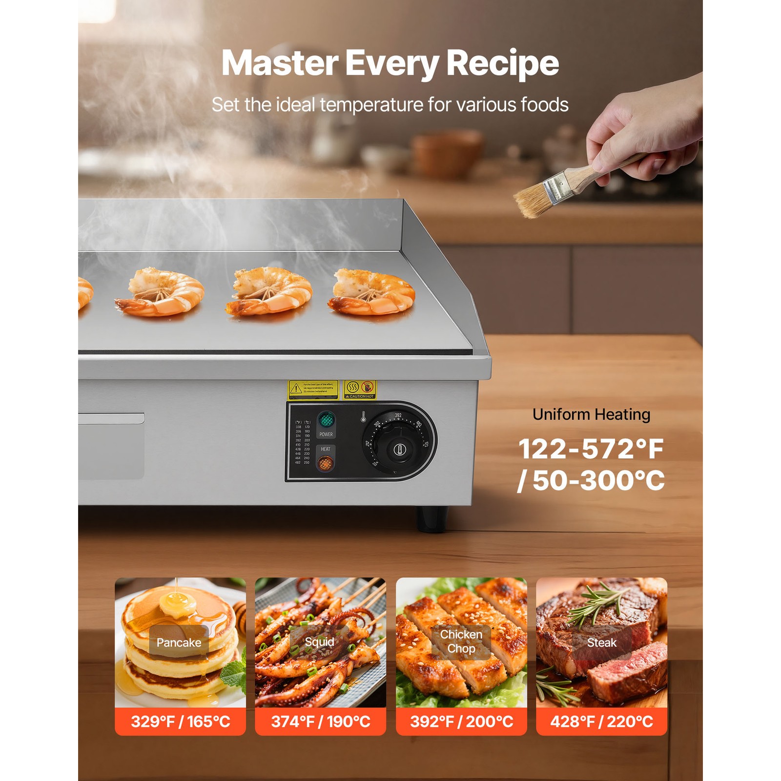30″ Commercial Electric Griddle Countertop Flat Top Grill 4400W
